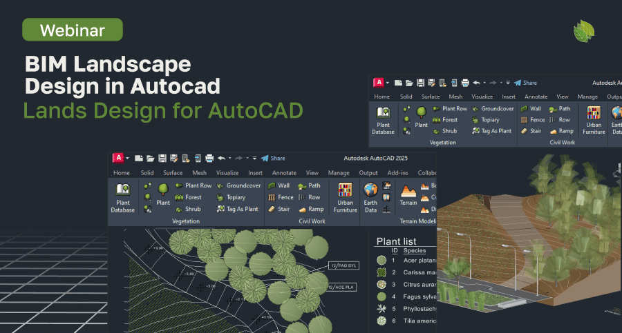 Progettazione del paesaggio in AutoCAD con Lands Design